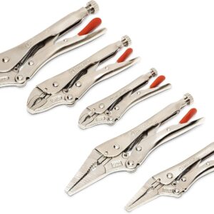 Crescent 5-Piece Curved & Long Nose Locking Plier Set (model CLP5SETN-08, ASIN B095THVMZV)