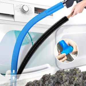 2 Pieces Dryer Vent Cleaner Kit – Vacuum Hose Attachment & Dryer Lint Brush with Universal Connector for Most Vacuum Cleaners